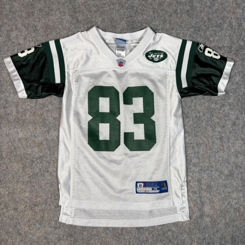 Reebok New York Jets Jersey Youth M 10-12‎ On Field White Santana Moss #83 NFL